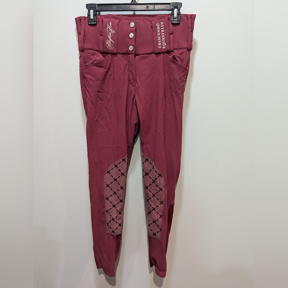 Equestrian Performance Riding Tights - Burgundy - image 1